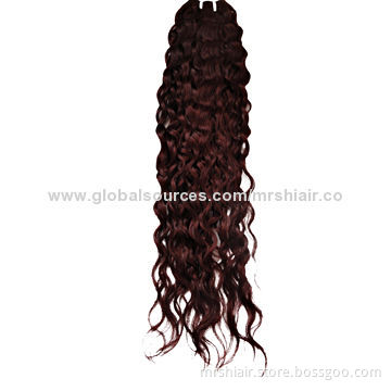 24-Inch Color 99J Water Wave Malaysian Hair Weave